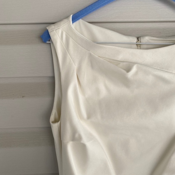 White Midi Ruched Dress - Picture 4 of 4